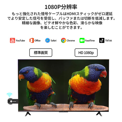 AnyCast Wireless HDMI Display Adapter — 1080P Screen Mirroring for iOS, Android, Windows & Mac (Japan Market Only)
