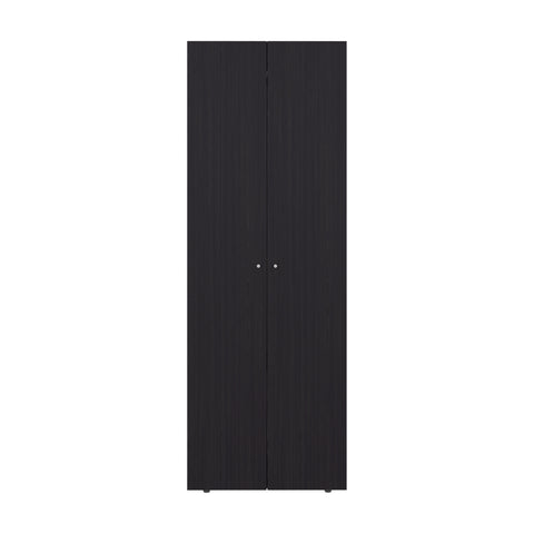 66.9" Tall 2-Door Armoire Closet System with Hanging Rod & Shelf, Modern Bedroom Wardrobe Cabinet for Organization Storage - Black